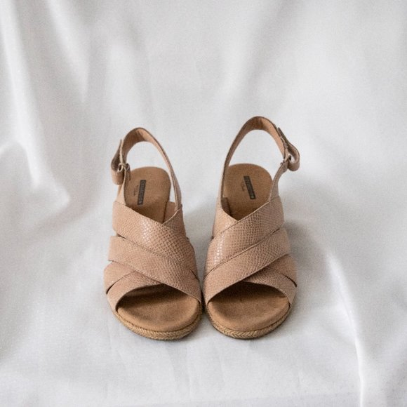 Tan open toe wedges - Picture 2 of 5